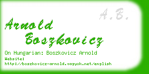 arnold boszkovicz business card